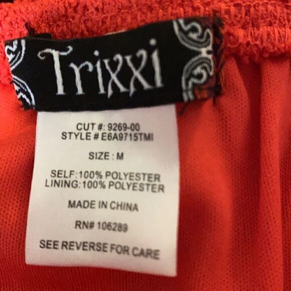 Trixxi Belted Strapless Lace Short Long Lace Dress, size Medium M - Picture 9 of 9